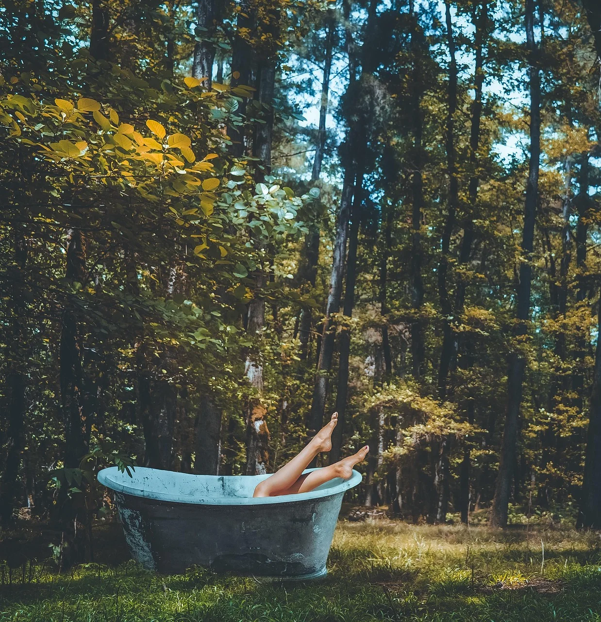 summer, legs, bathtub, woman