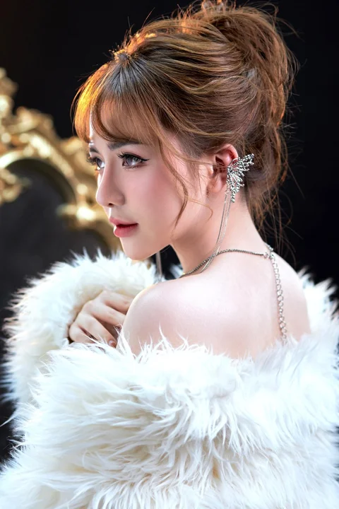 漂亮,女人,皮草大衣,美麗