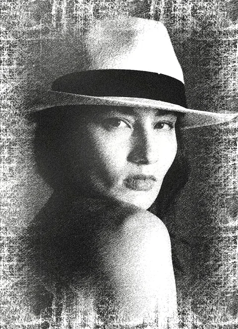 女性，绘画，黑白，素描