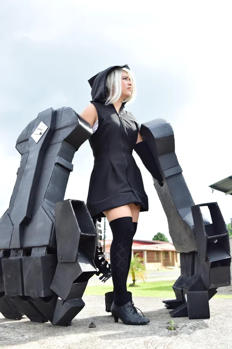cosplay, big, hands, girl