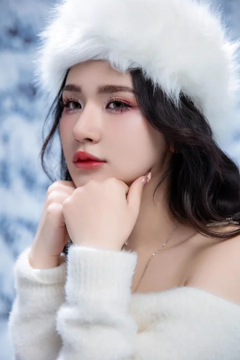 女人，雪，白色连衣裙，冬天