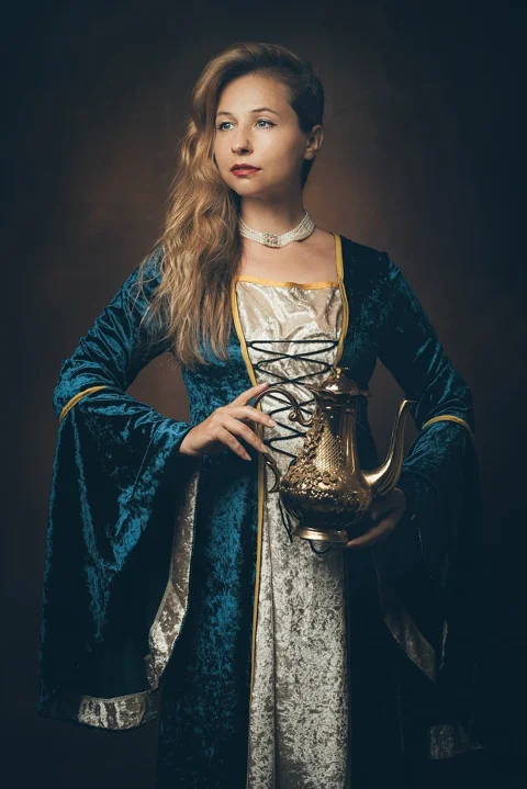 woman, medieval costume, costume, dress