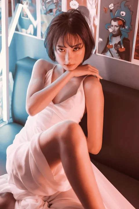 女性、模特、肖像、姿势