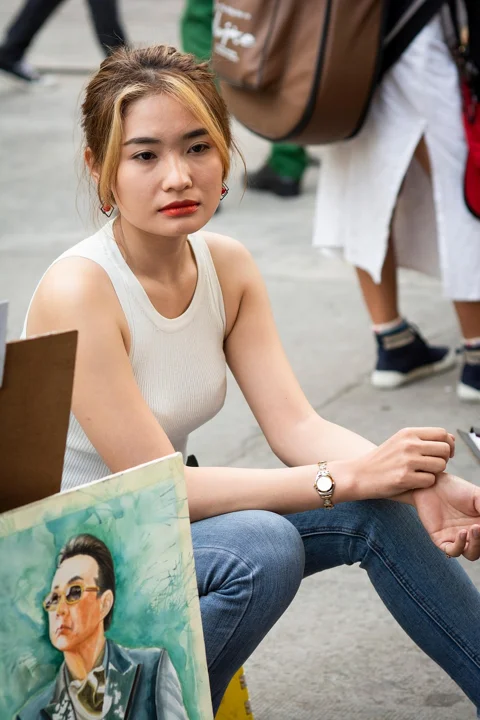 女人, 模特, 肖像, 姿势