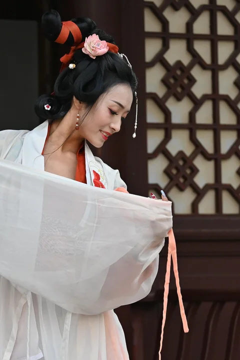 woman, hanfu, dance, hair accessories