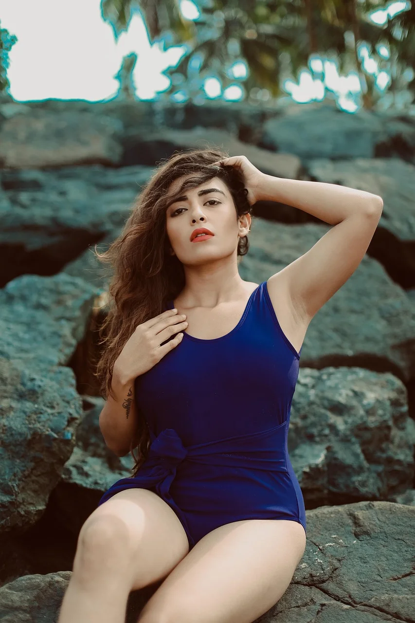 model, indian woman, swimsuit, portrait