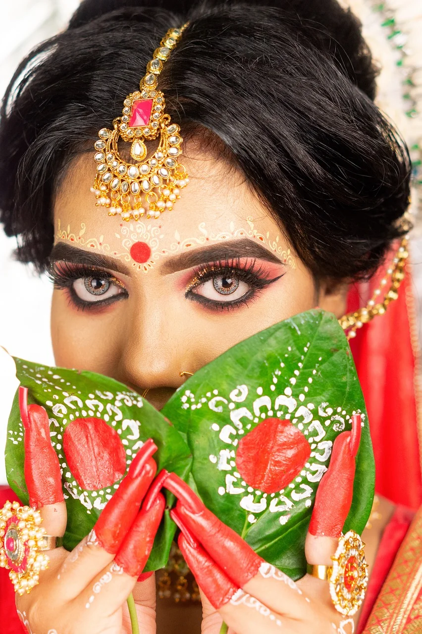 woman, bride, indian, portrait
