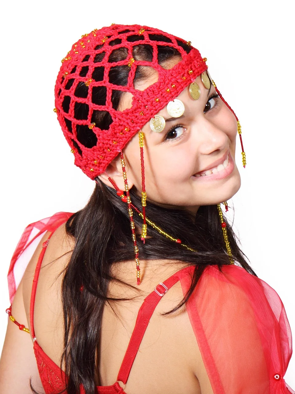 attractive, belly, costume, dance