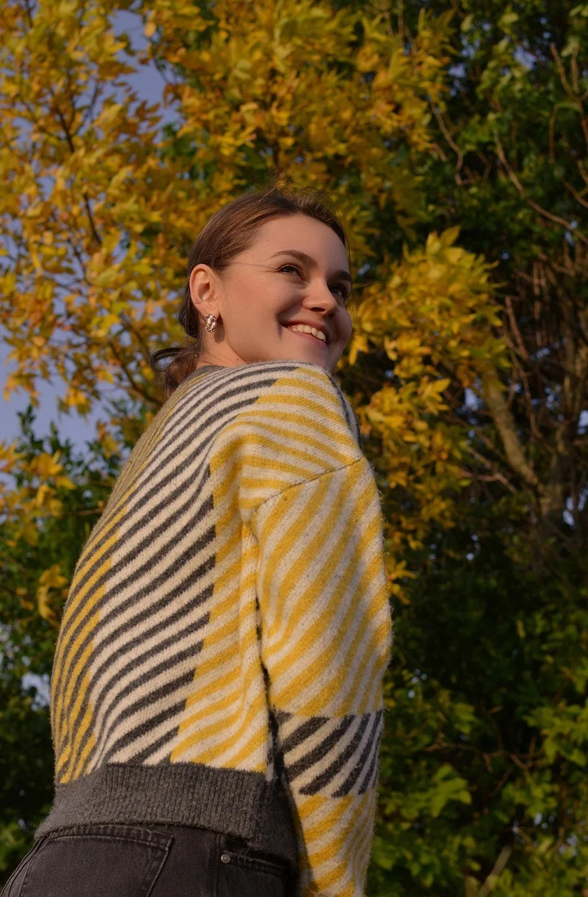 woman, autumn, forest, portrait