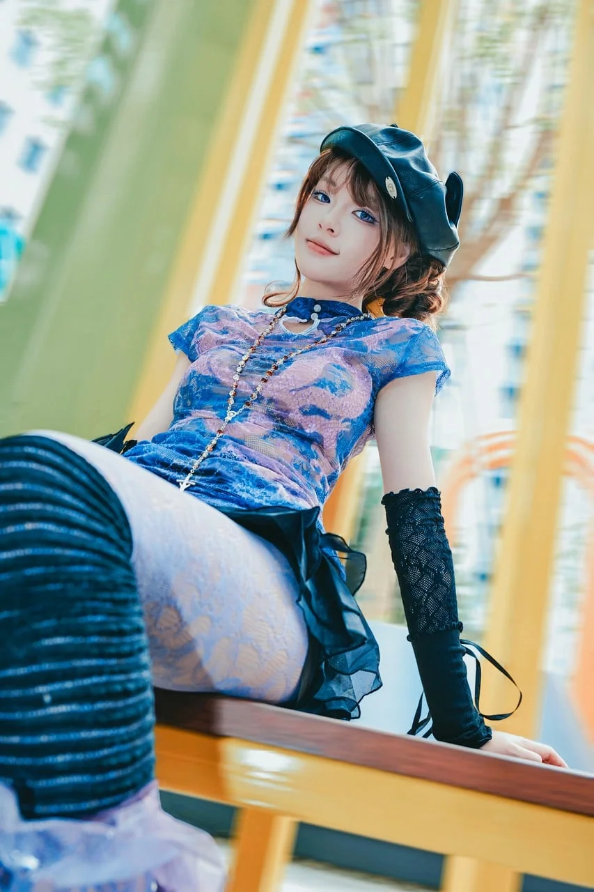fashion, woman, leather hat, skirt