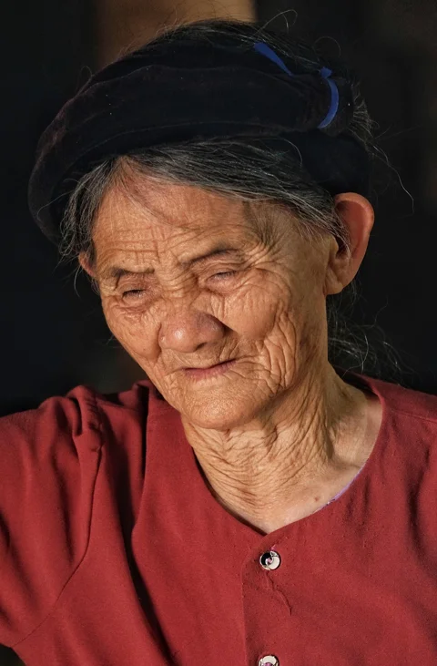 woman, elder, senior, face
