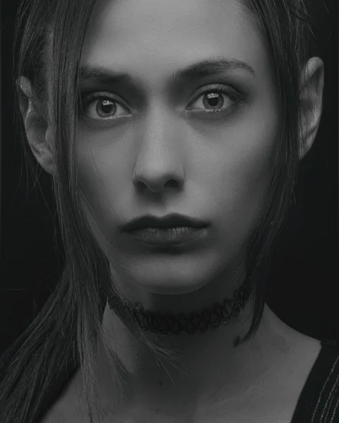 portrait, girl, body, face