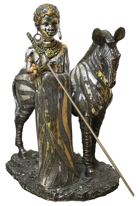 figure, african, zebra, woman