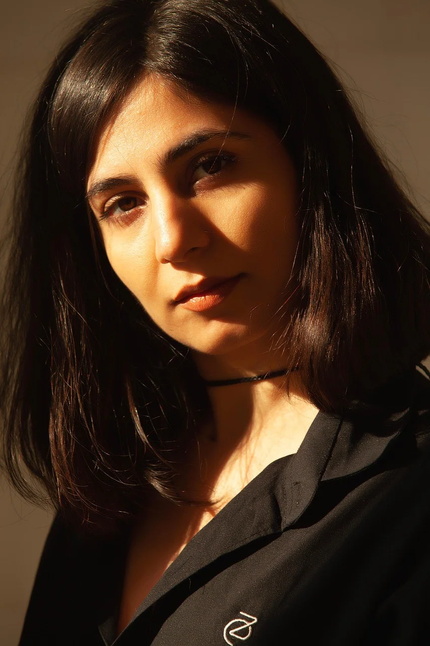 woman, face, light, smile