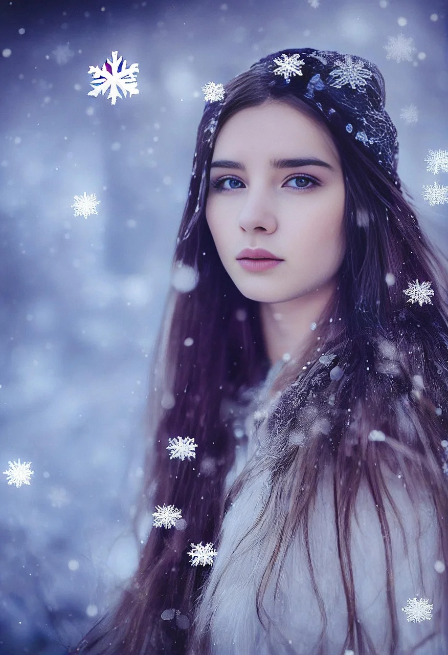 女人,冬天,AI 生成,雪