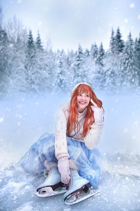 skates, winter, snow, spruce
