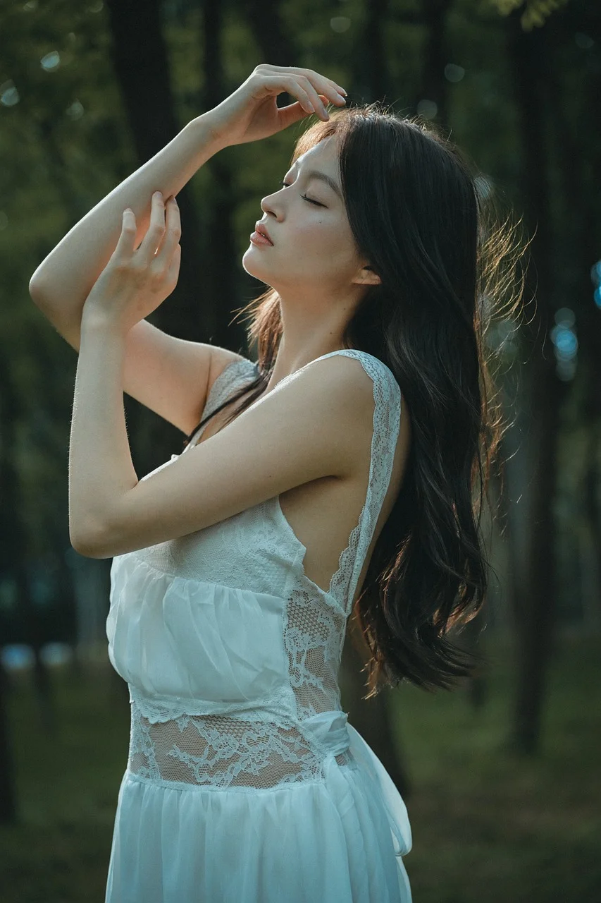 woman, portrait, forest, nature