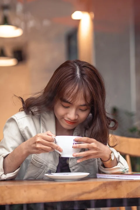woman, cafe, coffee, leisure