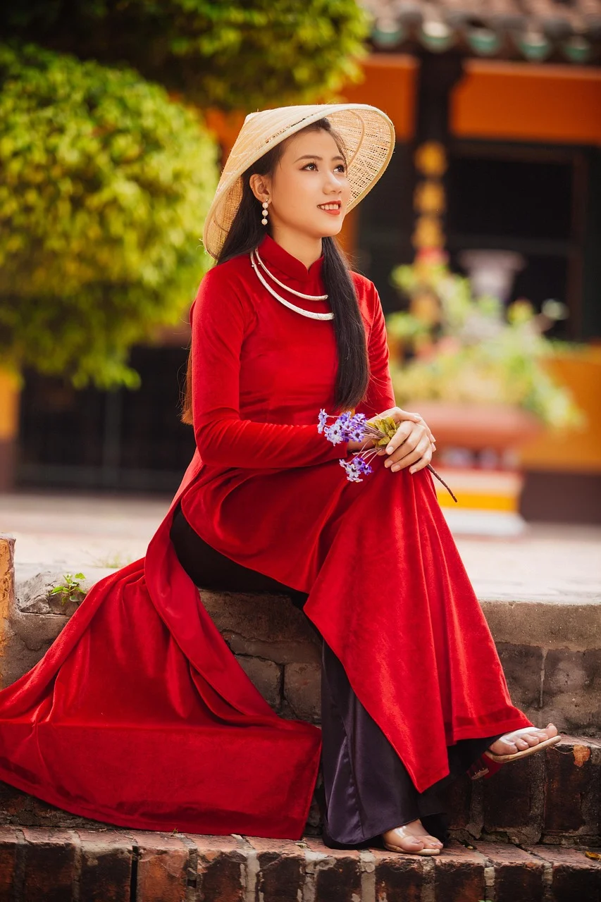 woman, model, portrait, ao dai