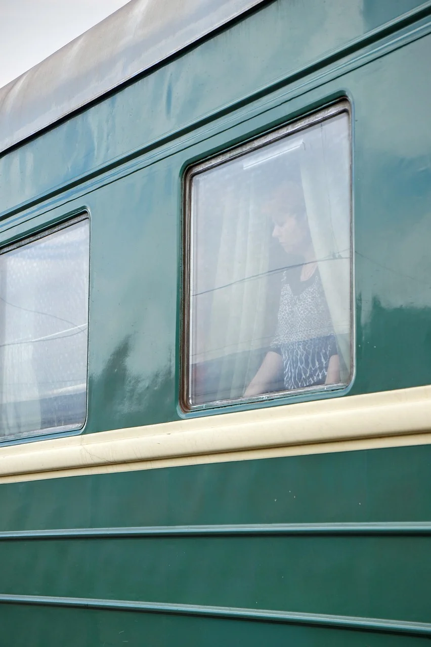 train compartment, train, ride, window