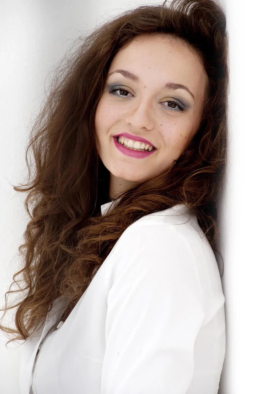 woman, portrait, brown hair, template