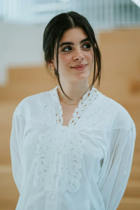 a person in a white shirt