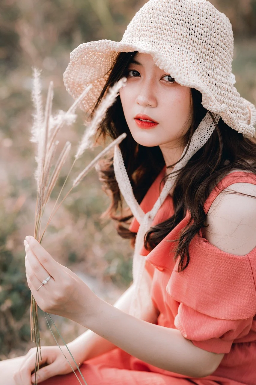 woman, portrait, dress, outdoors