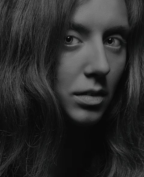 portrait, woman, beautiful, black and white