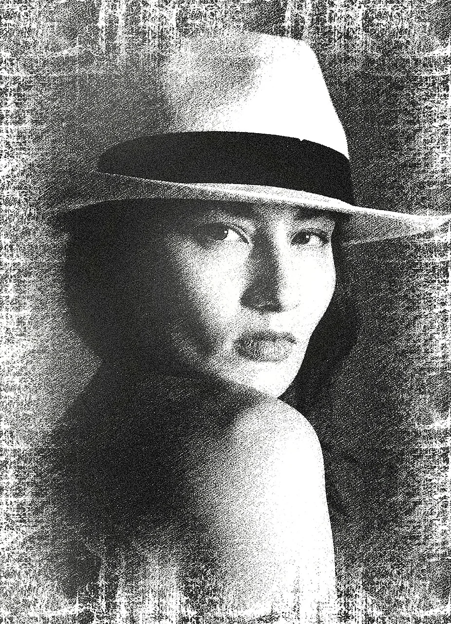 女性，绘画，黑白，素描