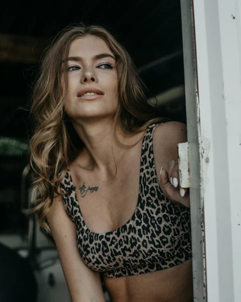 a woman in a swimsuit