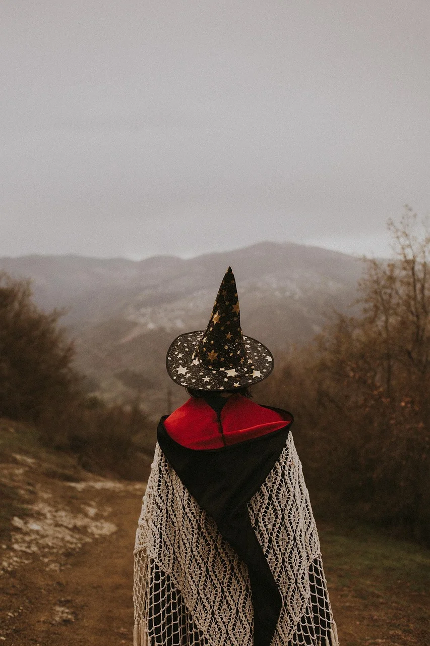 女巫服装，背面，山，魔法
