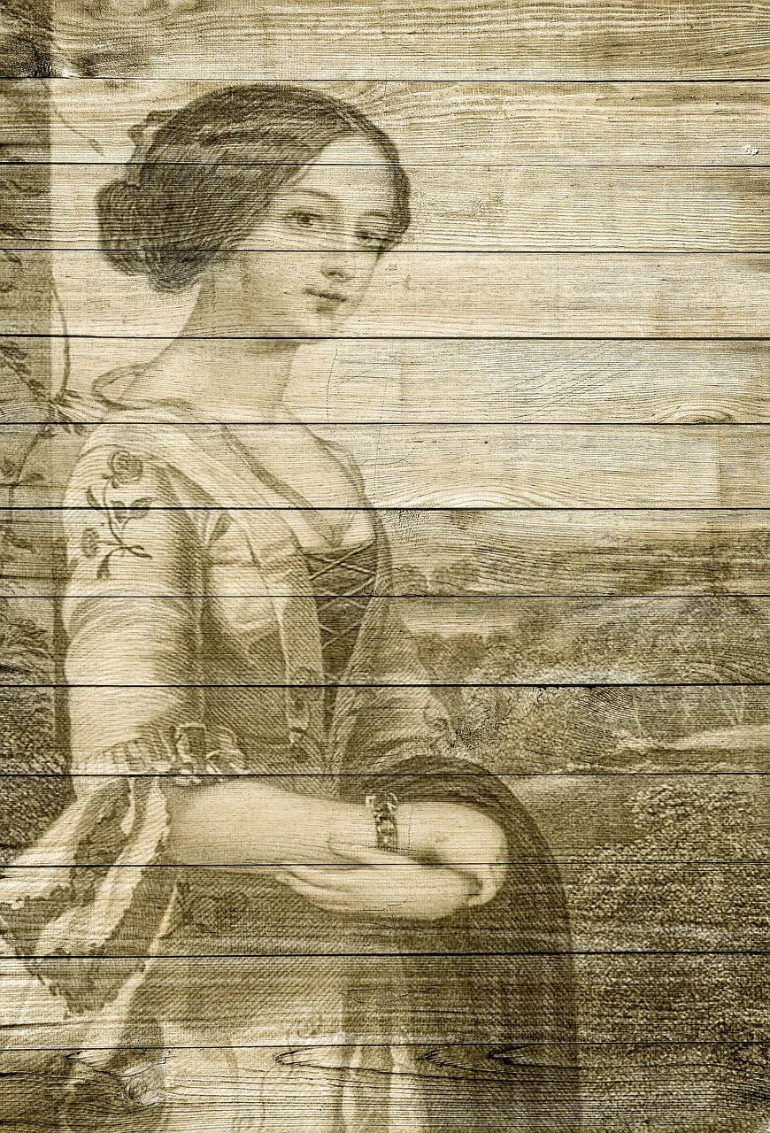 lady, on wood, wood, elegant