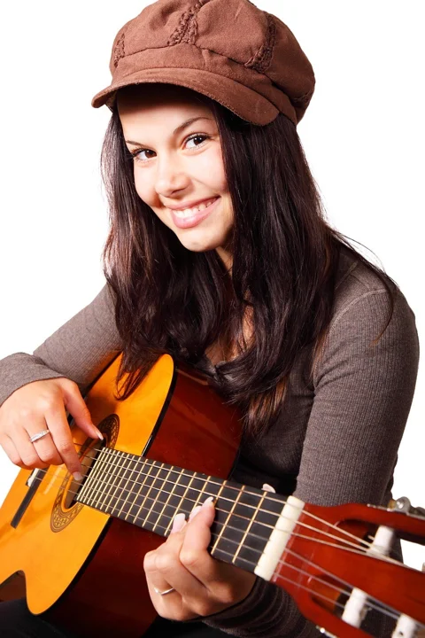 cute, female, girl, guitar
