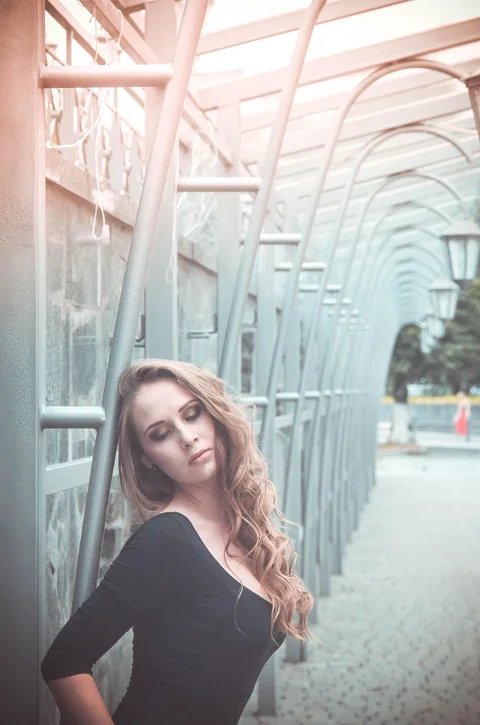 年輕女性, 視野, 景色, 女性
