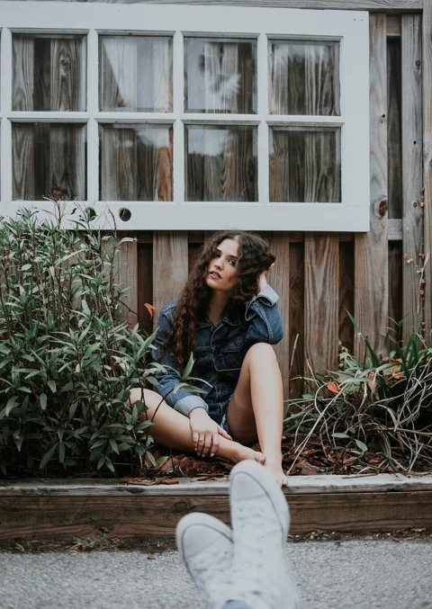 people, woman, shoes, converse