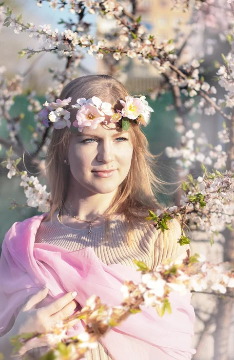 spring, young woman, woman, portrait