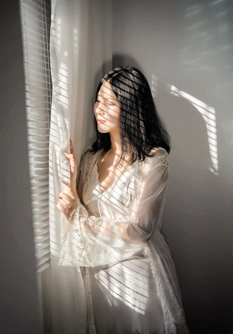 woman, beauty, window, female