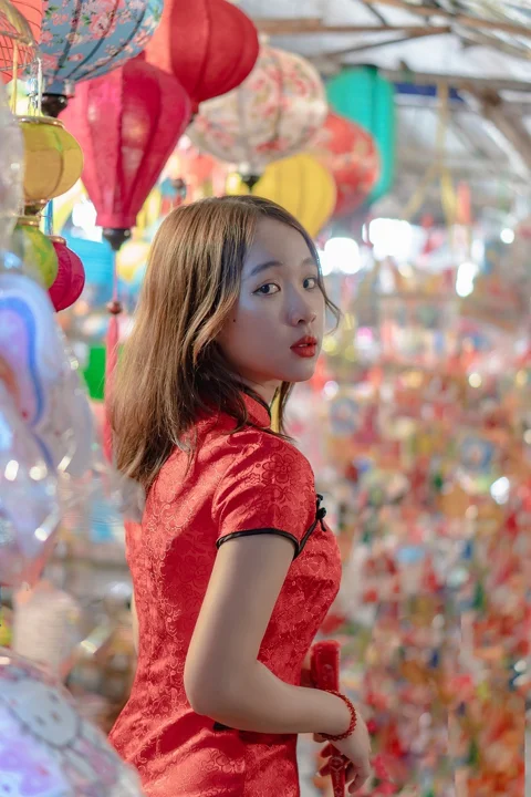 소녀, 모델, 치파오, 치파오 드레스