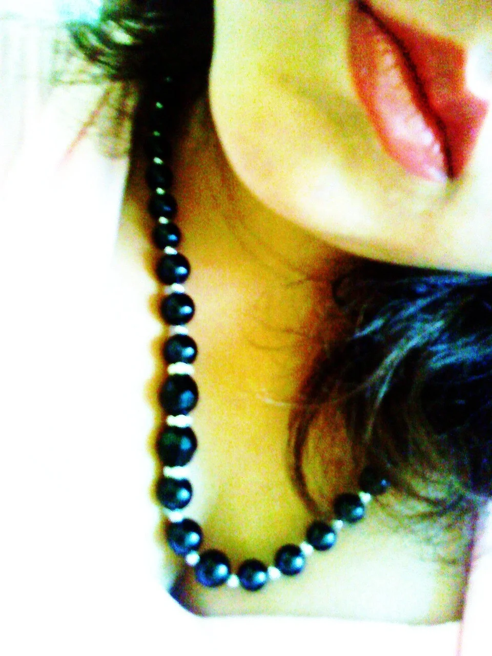 mouth, lips, necklace, woman
