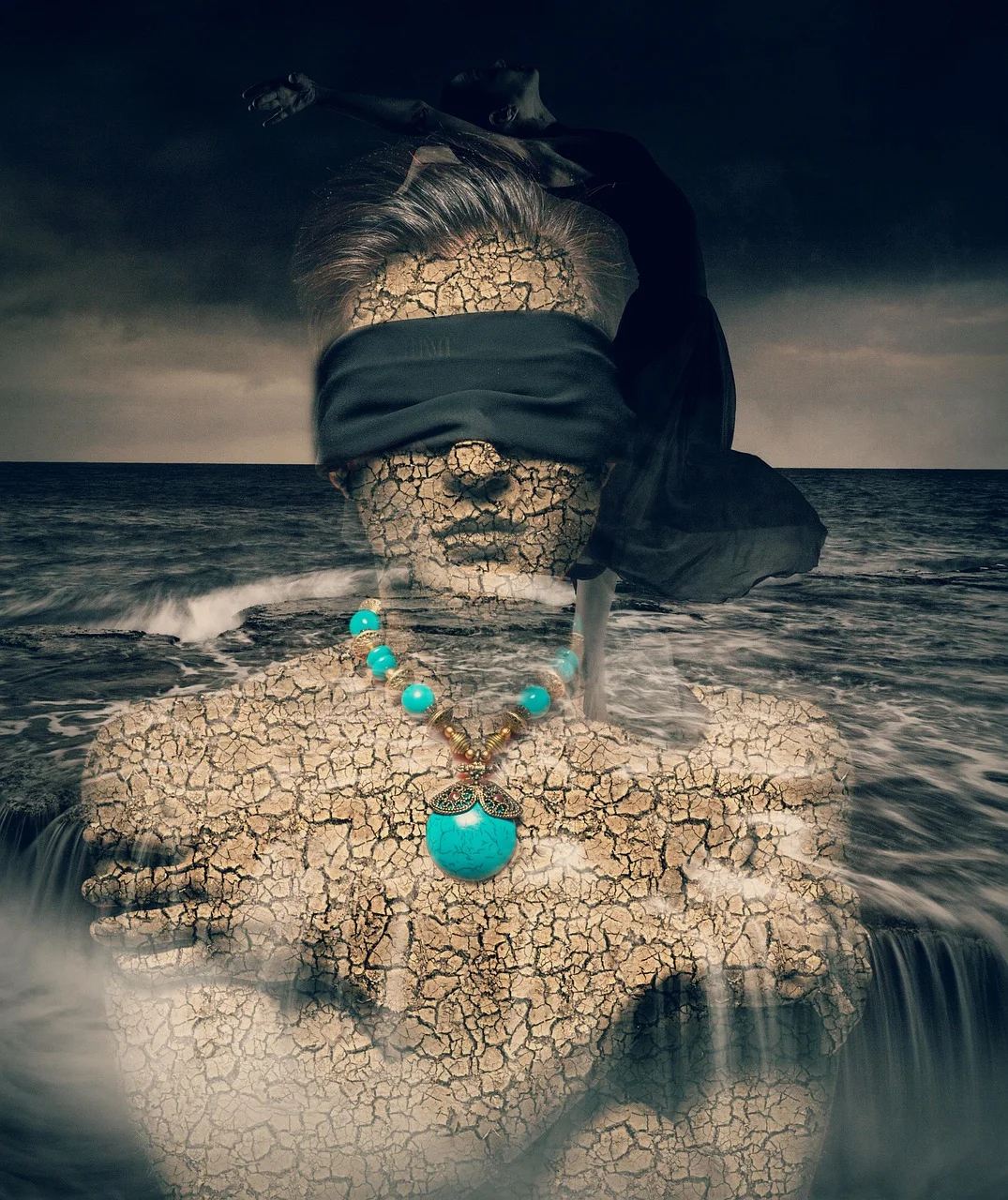 woman, dream, sea, fantasy