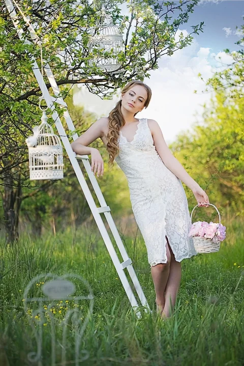 young woman, plein air, portrait, nature