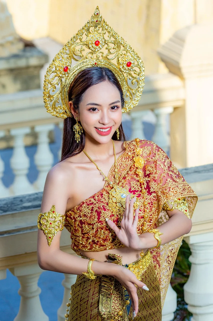 女性, 模特, 年轻, 传统服装