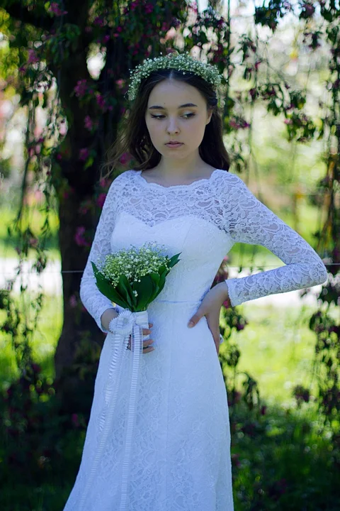 wedding, bride, bouquet, portrait