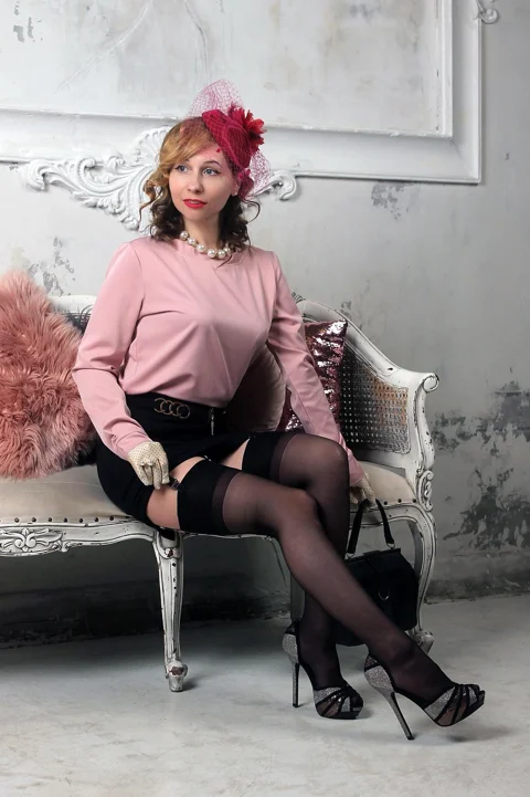 女性, ファッション, レトロ, 美容