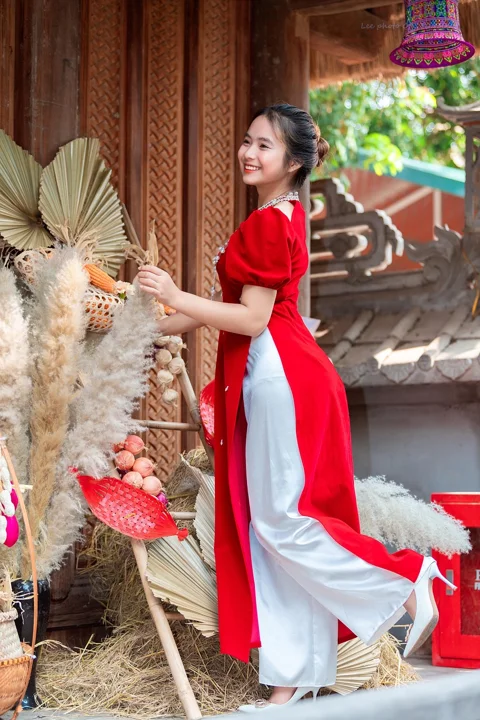 woman, tet, traditional fashion, spring