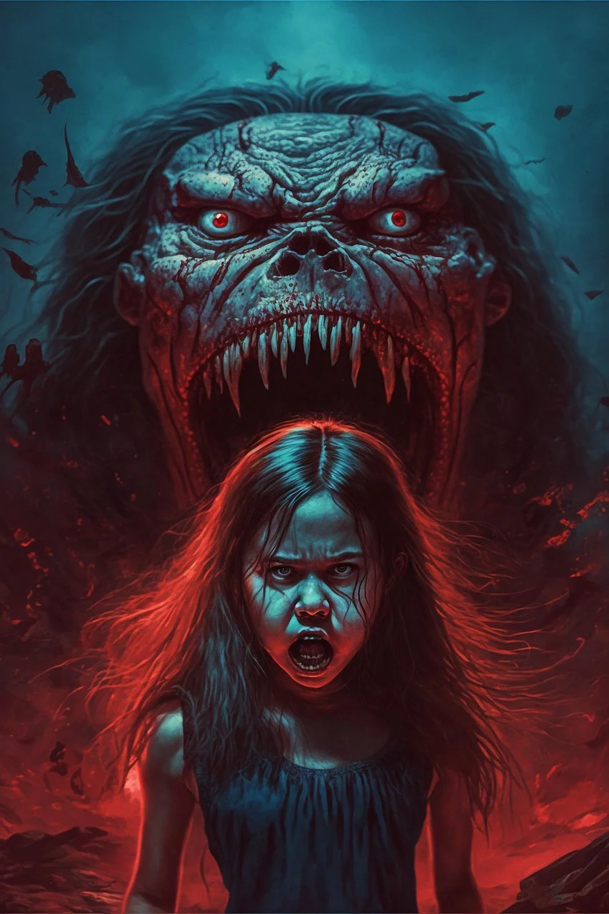 girl, monster, horror, scary