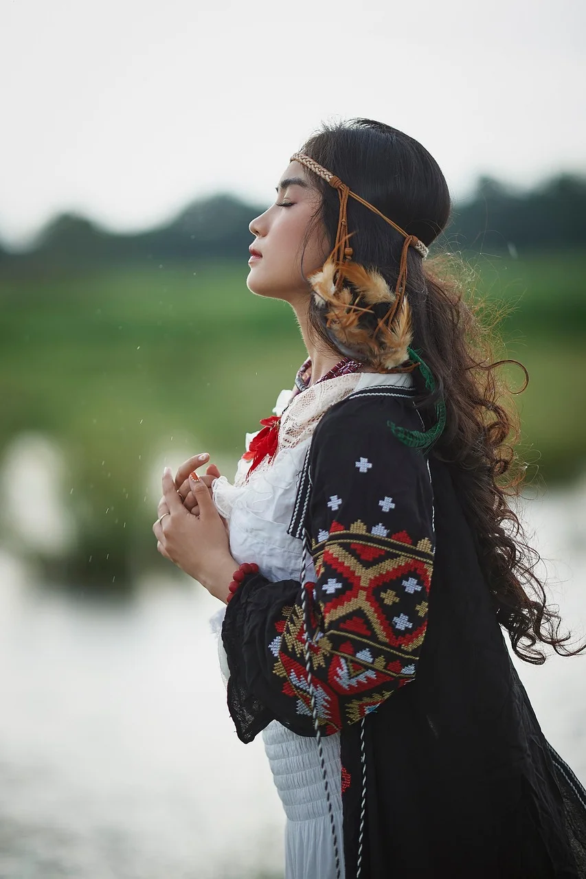 女人, 鄉村, 自然, 肖像