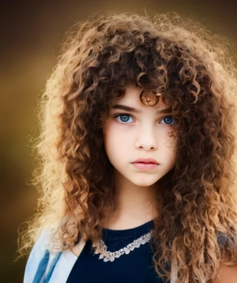 beautiful, brunette, curly, haired