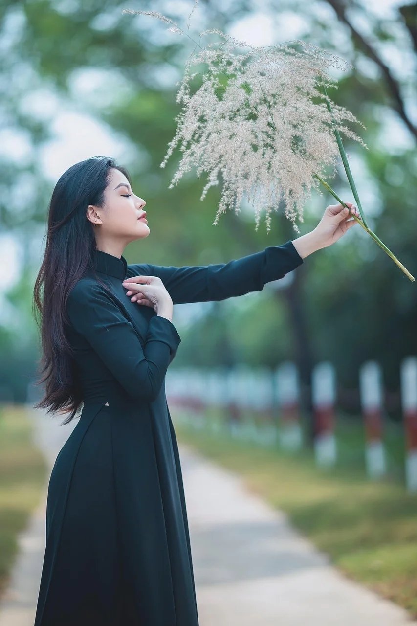 女子,模特,花朵,摆姿