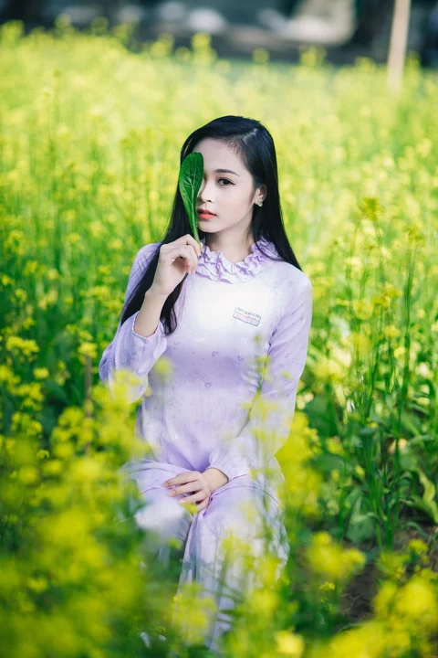 女孩, 花, 花园, 绿色